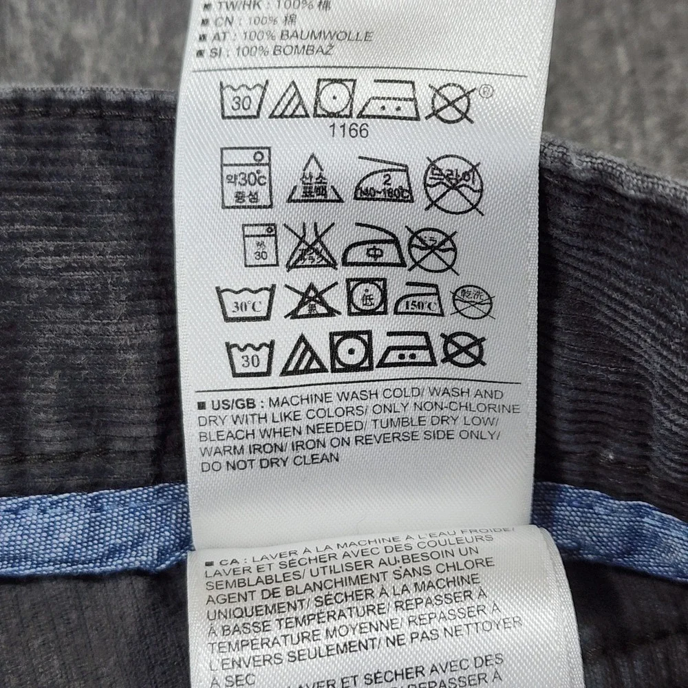 Banana Republic Pima Cotton Corduroy Pants 38x32 Mens Dark‎ Gray 969800-01 2014